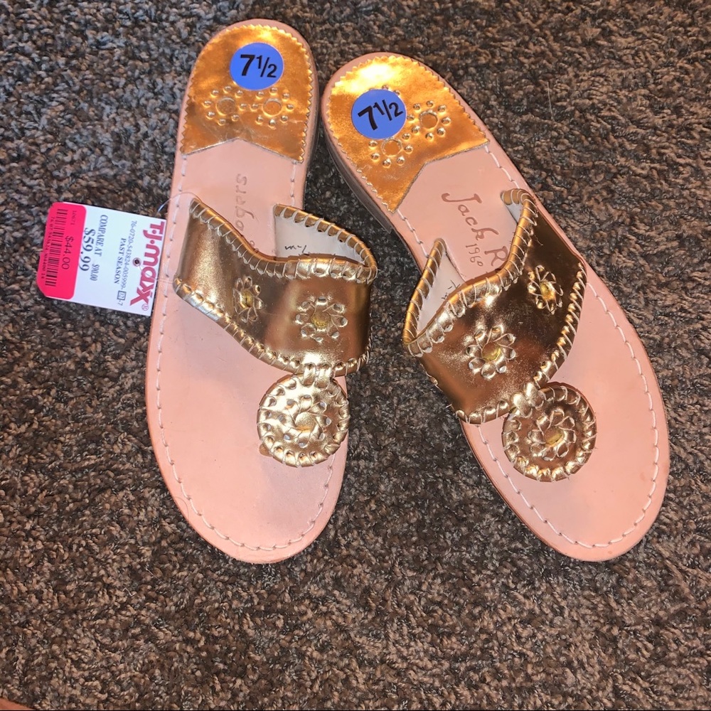 gold jack rogers - nwt - size 7.5
